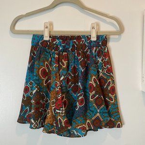 Show Me Your Mumu Flowy Shorts (Red, Teal, and Brown Floral)